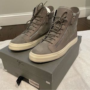 Giuseppe Zanotti Men's Gray Suede London High-top size 44.5 EU - 11 US